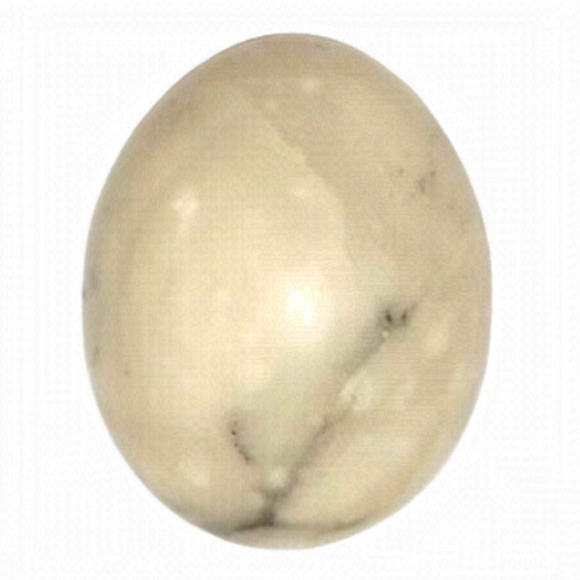 Polished Marble Egg Ivory Grey Easter Display Vintage - Picture 1 of 7
